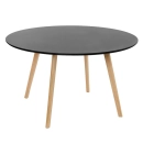 Mesa de Jantar e cozinha Redonda 120 cm Leda com Tampo em MDF Laqueado - Preto