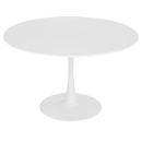 Mesa de Jantar e cozinha Redonda 120 cm Tulipa com Tampo em MDF Laqueado - Branco
