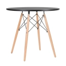 Mesa de Jantar e cozinha Redonda 80 cm Eames Eiffel com Tampo em MDF Laqueado - Preto