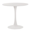 Mesa de Jantar e cozinha Redonda 80 cm Tulipa com Tampo em MDF Laqueado - Branco