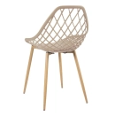 Mesa de jantar redonda 80 cm branco + 3 cadeiras Clarice Cloe Nude