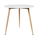 Mesa de jantar redonda 80 cm branco + 3 cadeiras Clarice Cloe Nude