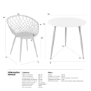 Mesa de jantar redonda 80 cm branco + 3 cadeiras Clarice Nest Branco