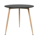 Mesa de jantar redonda 80 cm preto + 3 cadeiras Clarice Cloe Preto