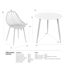 Mesa de jantar redonda 80 cm preto + 3 cadeiras Clarice Cloe Preto