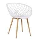 Mesa de jantar redonda 80 cm preto + 3 cadeiras Clarice Nest Branco
