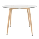 Mesa de jantar redonda Clarice com tampo de vidro 100 cm