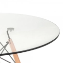 Mesa de jantar redonda Eames Eiffel com tampo de vidro 100 cm