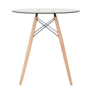 Mesa de jantar redonda Eames Eiffel com tampo de vidro 70 cm