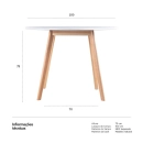 Mesa de jantar redonda Leda 100 cm - Branco