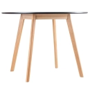 Mesa de jantar redonda Leda 100 cm - Preto