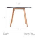 Mesa de jantar redonda Leda 100 cm - Preto
