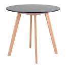 Mesa de jantar redonda Leda 80 cm - Preto