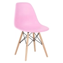 Mesa de jantar retangular Eames 60 x 120 cm branco + 4 cadeiras Eiffel DSW Rosa claro