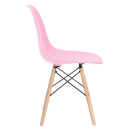 Mesa de jantar retangular Eames 60 x 120 cm preto + 2 cadeiras Eiffel DSW Rosa claro