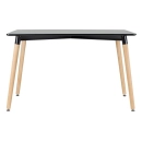 Mesa de jantar retangular Eames 60 x 120 cm preto + 2 cadeiras Eiffel DSW Rosa claro