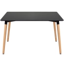 Mesa de jantar retangular Eames 80 x 140 cm + 6 cadeiras Eiffel DSW - Preto