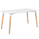 Mesa de jantar retangular Eames 80 x 140 cm branco + 4 cadeiras Eiffel Dsw - Nude
