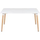 Mesa de jantar retangular Eames 80 x 140 cm branco + 4 cadeiras Eiffel Dsw - Nude
