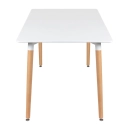 Mesa de jantar retangular Eames 80 x 140 cm branco + 4 cadeiras Eiffel Dsw - Nude
