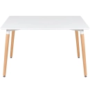 Mesa de jantar retangular Eames 80 x 140 cm branco + 6 cadeiras Eiffel Dsw - Nude