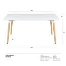 Mesa de jantar retangular Eames - 80 x 160 cm - Branco