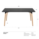 Mesa de jantar retangular Eames - 80 x 160 cm - Preto