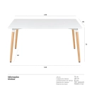 Mesa de jantar retangular Eames Eiffel - 80 x 140 cm - Branco