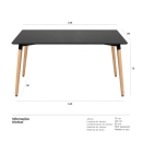 Mesa de jantar retangular Eames Eiffel - 80 x 140 cm - Preto