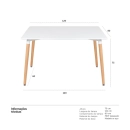 Mesa de jantar retangular Eames Eiffel com tampo de Mdf 80 x 120 cm - Branco