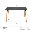 Mesa de jantar retangular Eames Eiffel com tampo de Mdf 80 x 120 cm - Preto