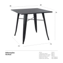 Mesa de jantar retangular Tolix - Preto