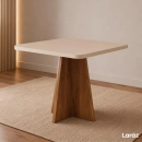 Mesa de jantar Siena Laráz Quadrada com tampo Off White 90x90 cm