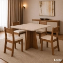 Mesa de jantar Siena Laráz Quadrada com tampo Off White 90x90 cm