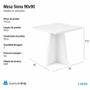 Mesa de jantar Siena Laráz Quadrada com tampo Off White 90x90 cm