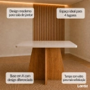 Mesa de jantar Siena Laráz Retangular com tampo Off White 120x80 cm