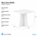 Mesa de jantar Siena Laráz Quadrada com tampo Off White 90x90 cm