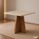 Mesa de jantar Siena Laráz Quadrada com tampo Off White 90x90 cm