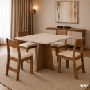 Mesa de jantar Siena Laráz Quadrada com tampo Off White 90x90 cm