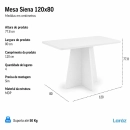 Mesa de jantar Siena Laráz Retangular com tampo Off White 120x80 cm