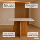 Mesa de jantar Siena Laráz Retangular com tampo Off White 120x80 cm