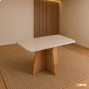 Mesa de jantar Siena Laráz Retangular com tampo Off White 120x80 cm