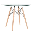Mesa de vidro Eames 90 cm + 4 cadeiras Eames Botonê - Preto