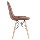 Mesa Eames com tampo de vidro 120 cm + 4 cadeiras estofadas Eiffel Botonê - Marrom