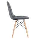 Mesa Eames com tampo de vidro 120 cm + 6 cadeiras estofadas Eiffel Botonê - Cinza Escuro