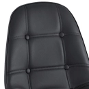 Mesa Eames com tampo de vidro 120 cm + 6 cadeiras estofadas Eiffel Botonê - Preto