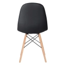 Mesa Eames com tampo de vidro 120 cm + 6 cadeiras estofadas Eiffel Botonê - Preto