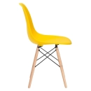 Mesa Eames com tampo de vidro 80 cm + 3 cadeiras Eiffel Dsw Amarelo