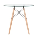 Mesa Eames com tampo de vidro 80 cm + 3 cadeiras Eiffel Dsw Branco