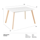 Mesa Leda Retangular 80 x 120 cm - Branco